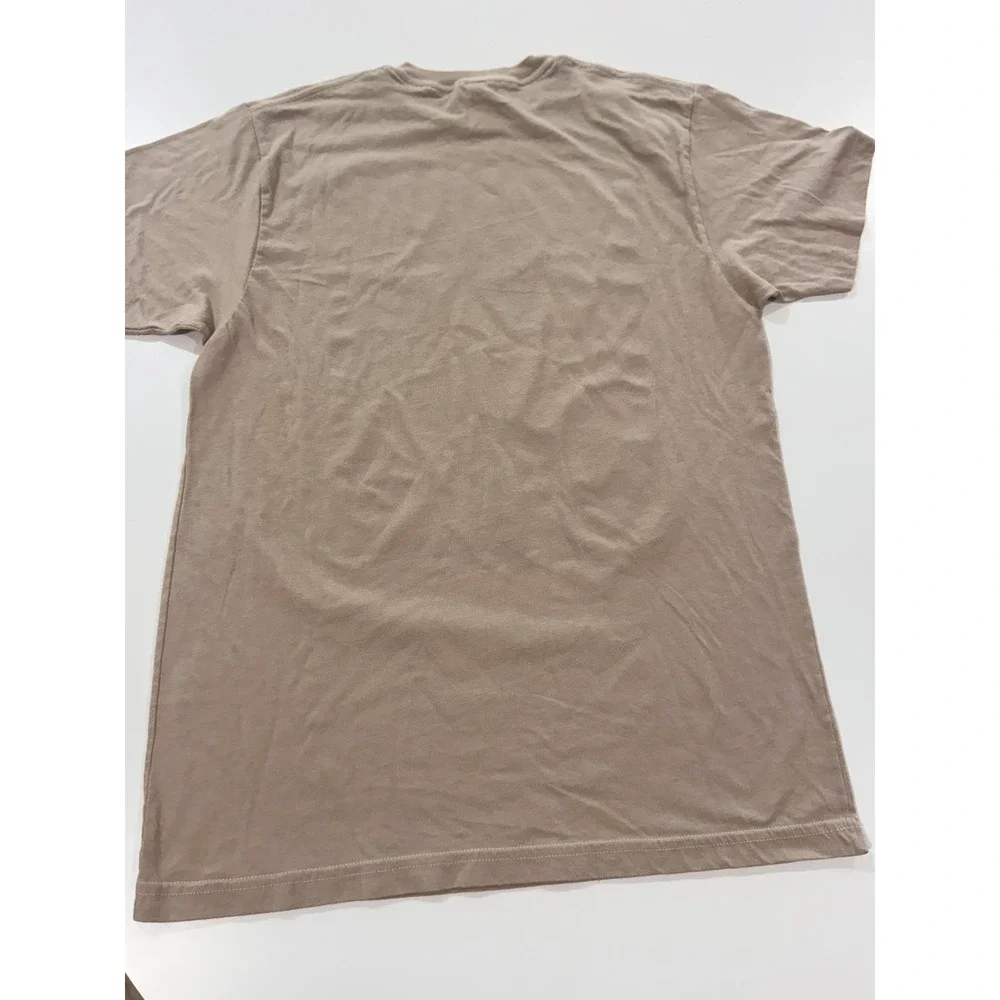 American Apparel Men's L Tan Love Revolution Graphic Print Crew Neck T-Shirt